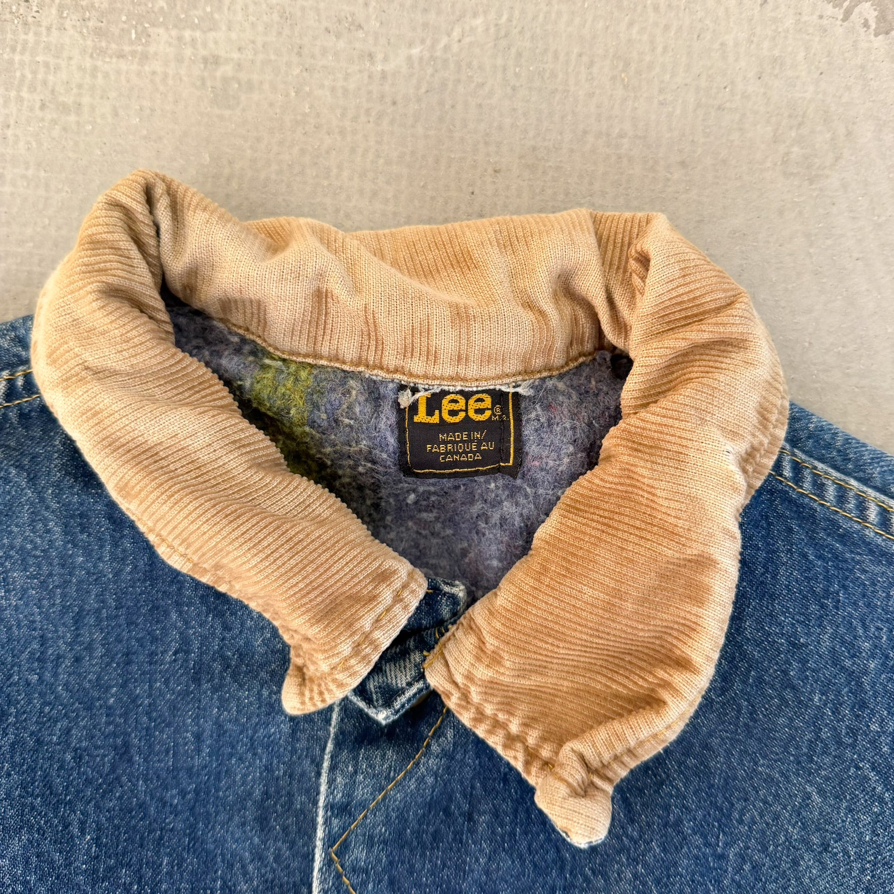 F- Vintage Lee Made In Canada Blanket Lined Denim Jacket