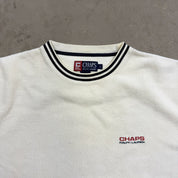 F- Vintage Chaps Ralph Lauren Embroidered Text Polar Fleece Crewneck