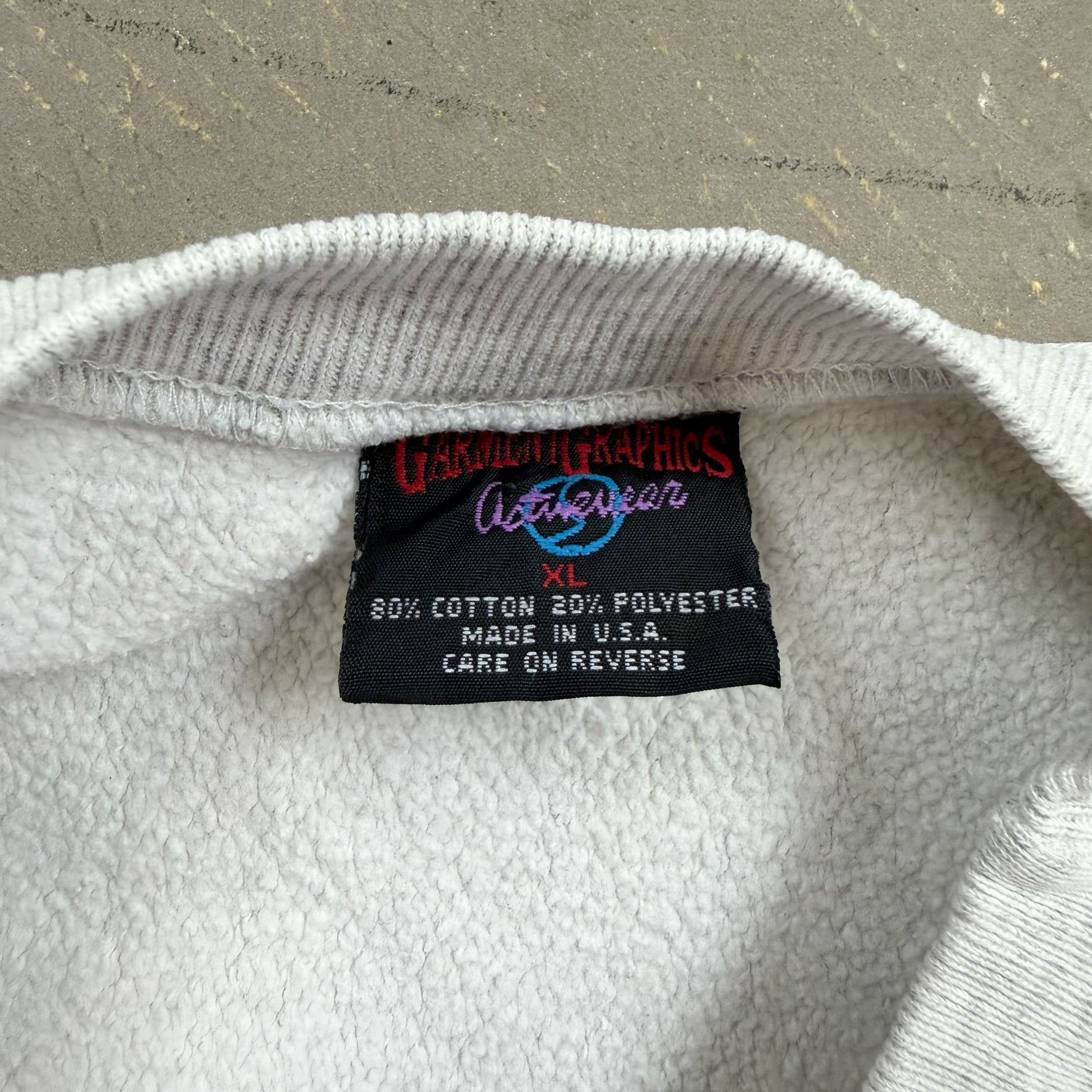 F- Vintage Louisiana State University Garfield Graffiti Made In USA Crewneck