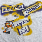 F- Vintage Louisiana State University Garfield Graffiti Made In USA Crewneck