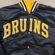 F- Vintage Boston Bruins NHL Starter Satin Bomber Jacket