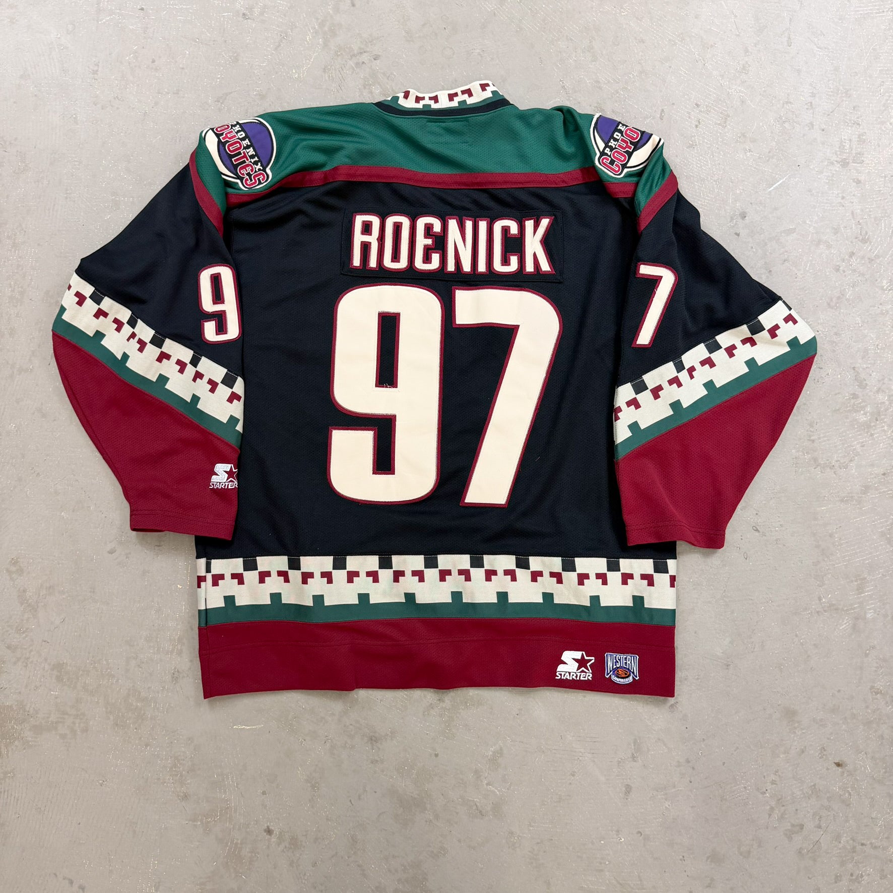 F- Vintage Phoenix Coyote NHL Starter Jeremy Roenick 97 Hockey Jersey