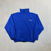 F- Vintage Chaps Ralph Lauren Embroidered Text Quarter Zip Polar Fleece