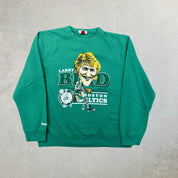 F- Boston Celtics NBA Larry Bird Caricature Crewneck