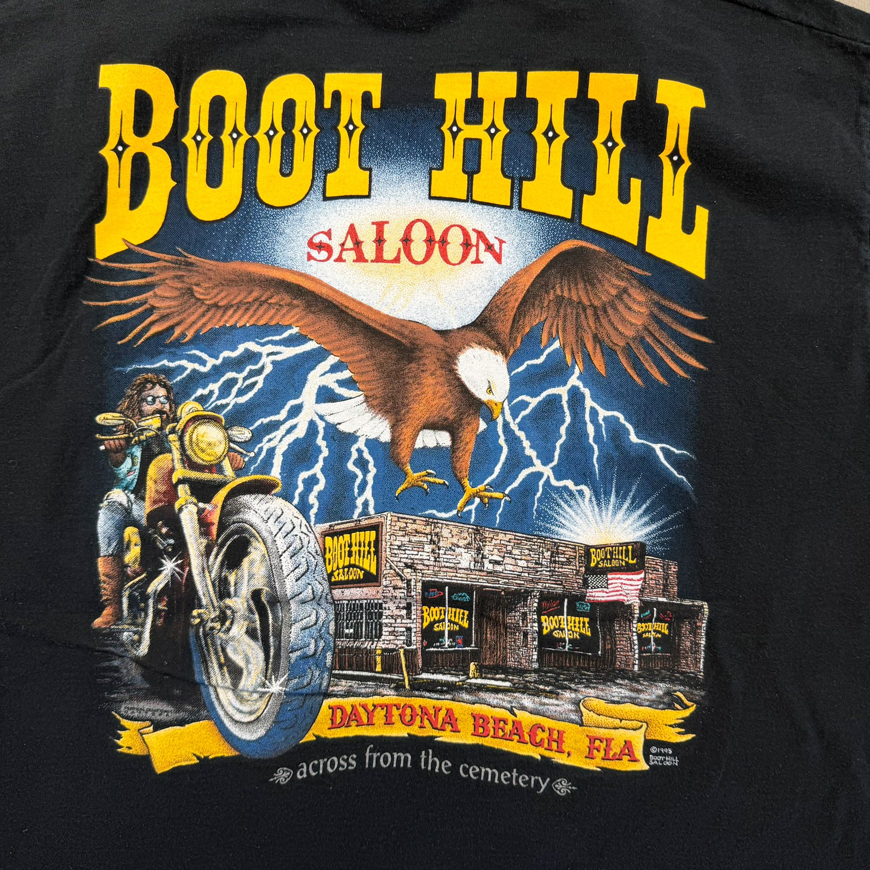 F- Vintage '95 Boothill Saloon Daytona Beach Graphic Pocket Tee