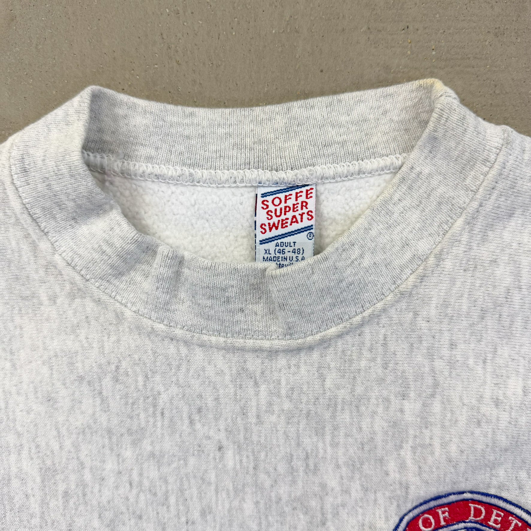 F- Vintage University Of Detroit Mercy Embroidered Made In USA Crewneck