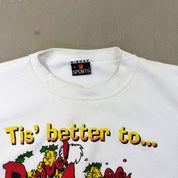 F- Vintage '95 Looney Tunes Tasmanian Devil Christmas Graphic Signal Sport Crewneck