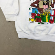 F- Vintage '95 Looney Tunes Tasmanian Devil Christmas Graphic Signal Sport Crewneck
