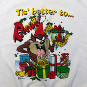 F- Vintage '95 Looney Tunes Tasmanian Devil Christmas Graphic Signal Sport Crewneck