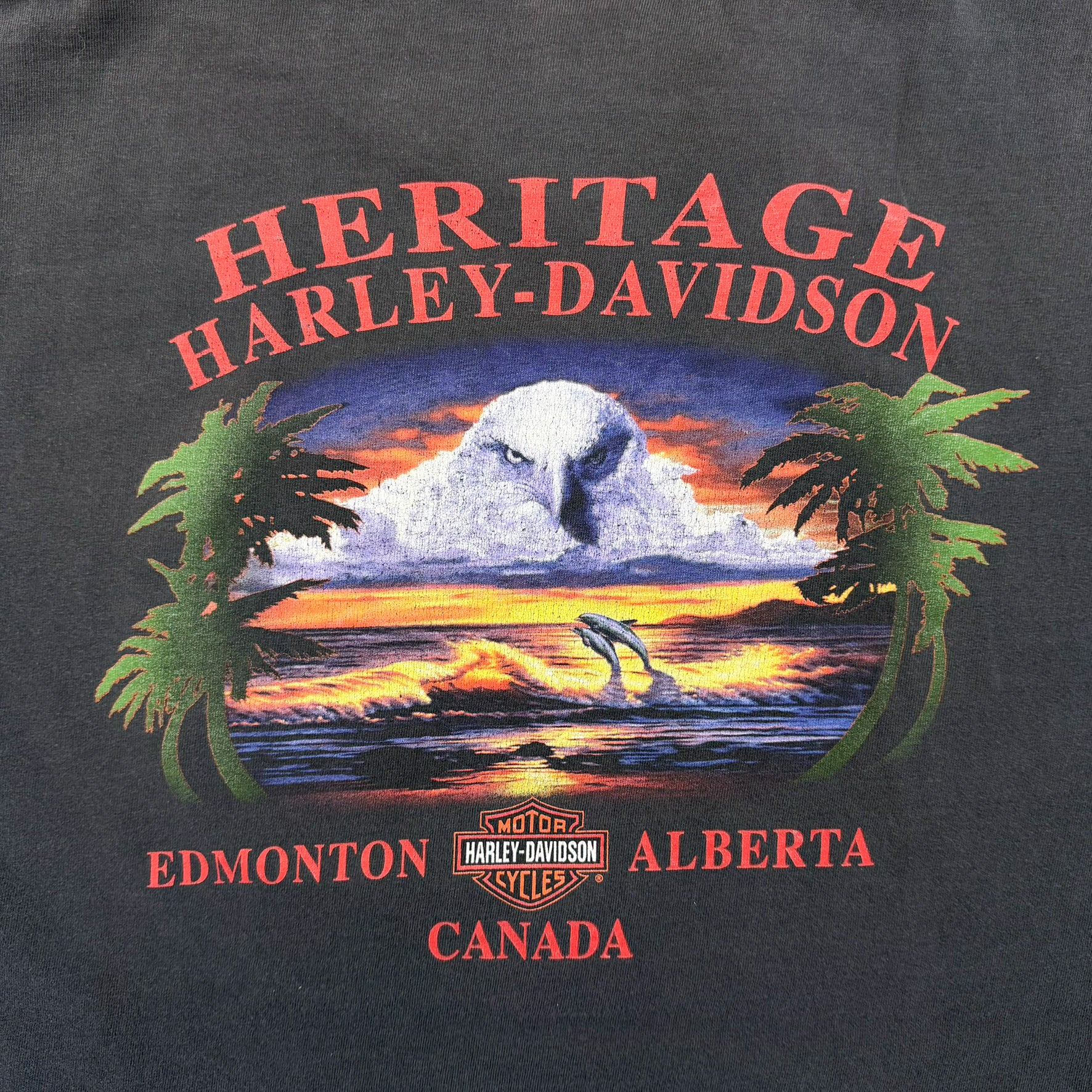 F- Vintage '03 Harley Davidson Edmonton Canada Graphic Tee