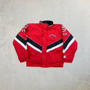 F- Vintage University Of Utah Utes Starter Zip Up Winter Jacket