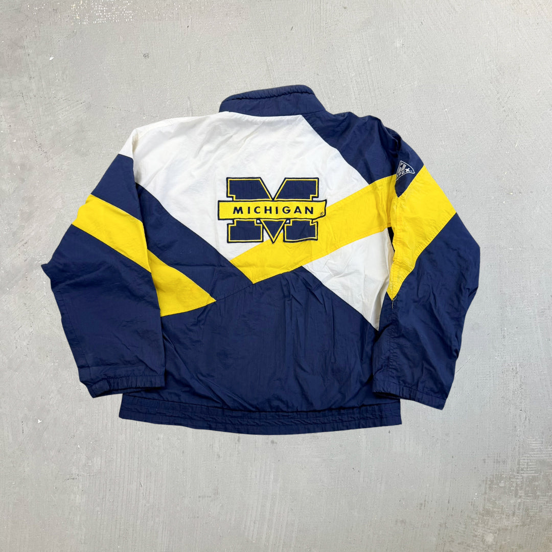 F- Vintage Michigan Wolverines Apex One Zip Up Windbreaker
