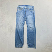 F- Vintage True Religion Ricky Relaxed Straight Leg Jeans