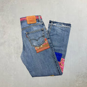 F- HOM Levi's 550 Hand Beaded Reworked Custom Jeans