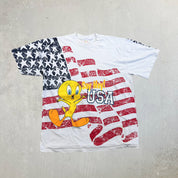 F- Vintage '95 Tweedy Bird Say Hey USA Graphic Single Stitch Tee
