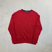 F- Vintage Nautica Solid Red Knit Sweater