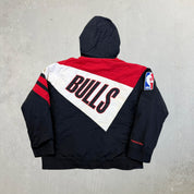 F- Vintage Chicago Bulls NBA Mitchell & Ness Zip Up Winter Jacket