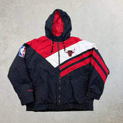 F- Vintage Chicago Bulls NBA Mitchell & Ness Zip Up Winter Jacket