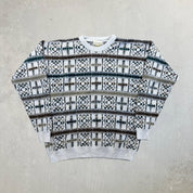 F- Vintage St John's Bay Square Patterns Knit Sweater