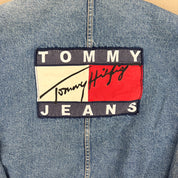 F- Vintage Tommy Hilfiger Tommy Jeans American Flag Lining Denim Jacket