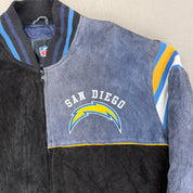 F- San Diego Chargers NFL Embroidered Logo Suede Jacket