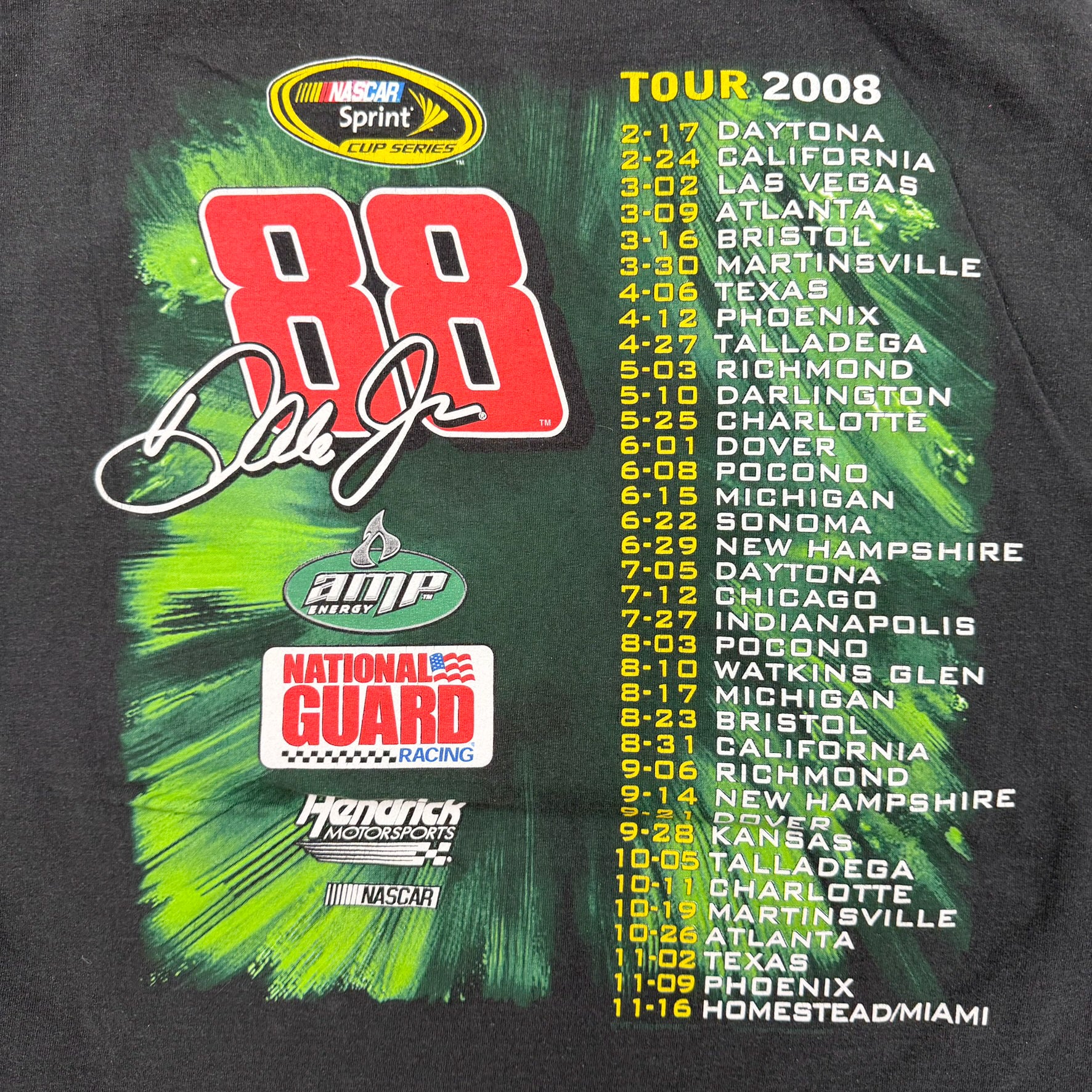 F- Vintage Nascar Dale Earnhardt Jr Graphic Picture Tee