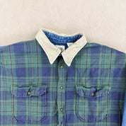 F- Vintage Gap Plaid Denim Button Down Shirt