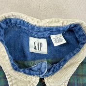 F- Vintage Gap Plaid Denim Button Down Shirt