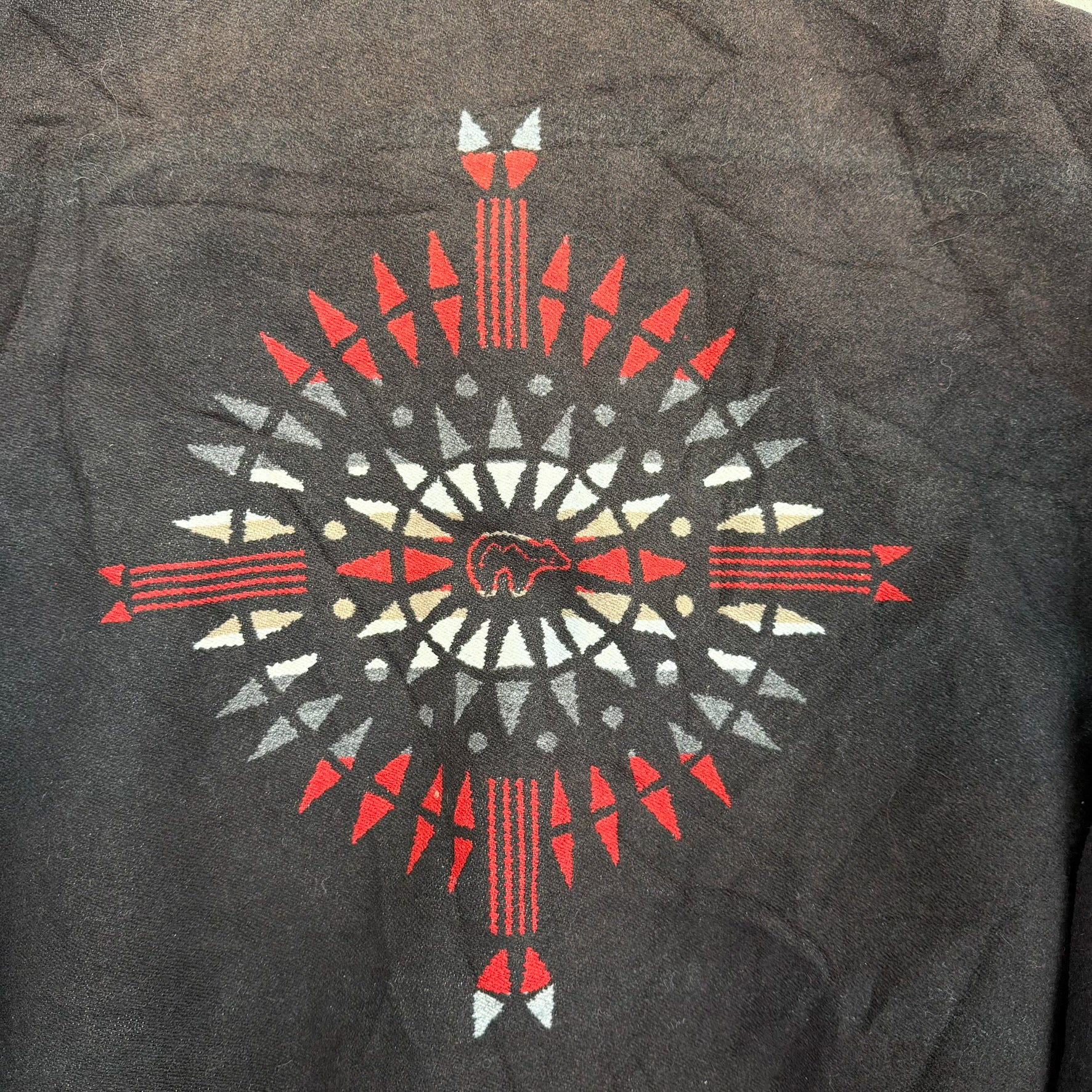 F- Vintage Pendleton Western Wear Polar Bear Embroidered Wool Bomber Jacket