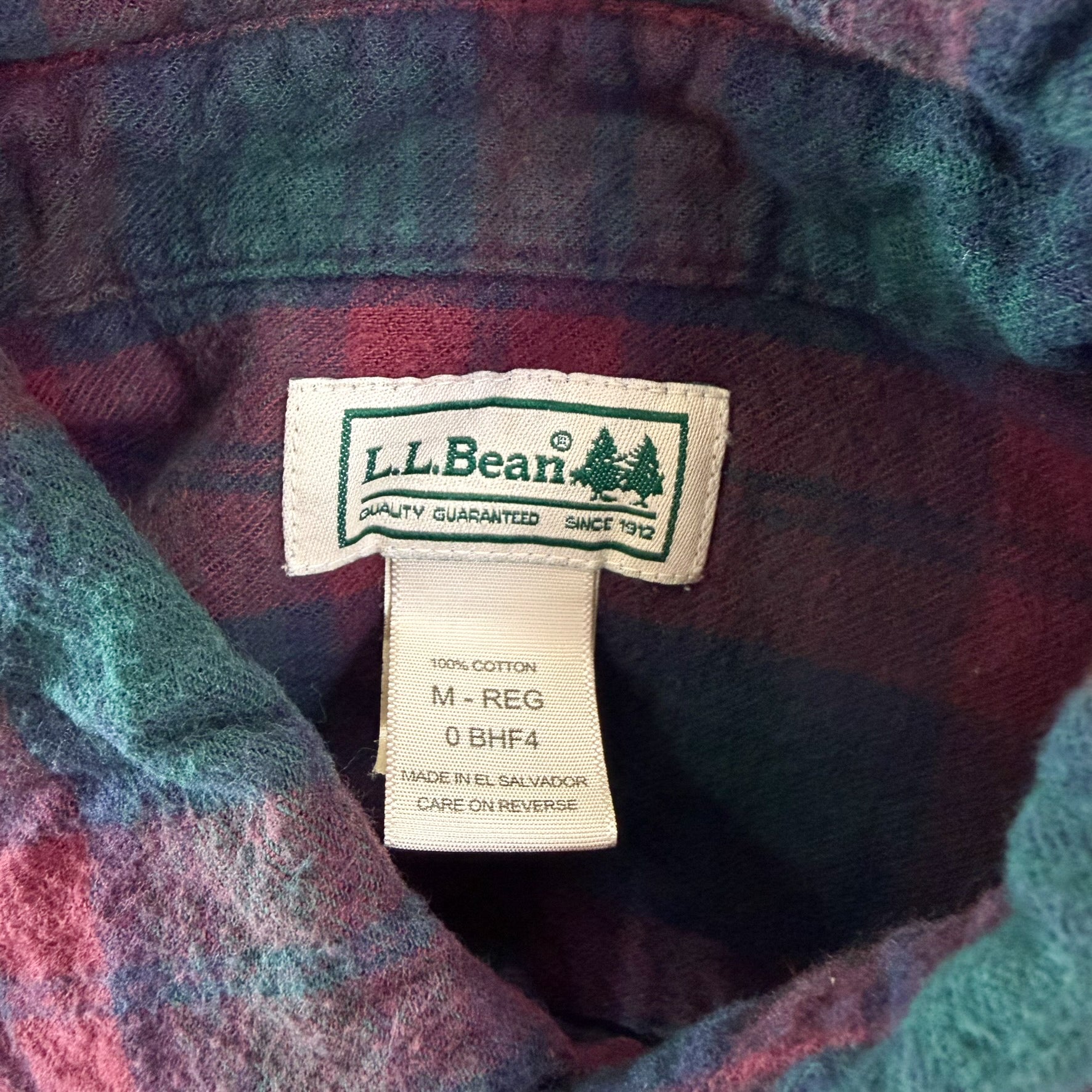 F- Vintage LL Bean Plaid Button Down Flannel Shirt