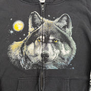 F- Vintage Wolves & Moon Zip Up Hoodie