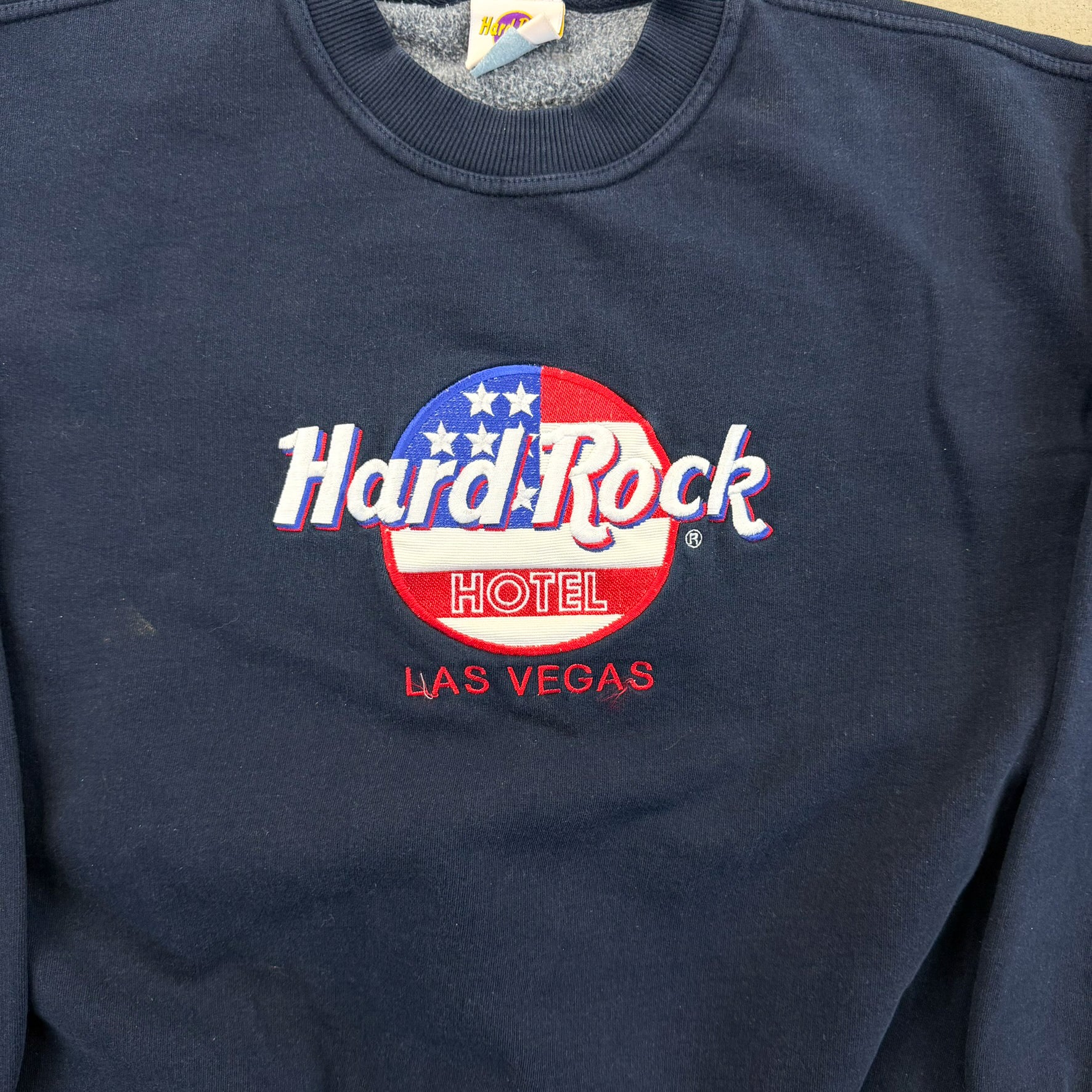 F- Vintage Hard Rock Cafe Hotel Las Vegas Embroidered Crewneck