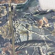 F- Vintage Cabela's Seclusion 3D Real Tree Camo Quarter Zip Crewneck
