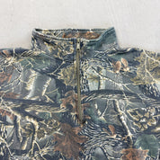 F- Vintage Cabela's Seclusion 3D Real Tree Camo Quarter Zip Crewneck