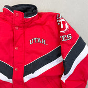 F- Vintage University Of Utah Utes Starter Zip Up Winter Jacket