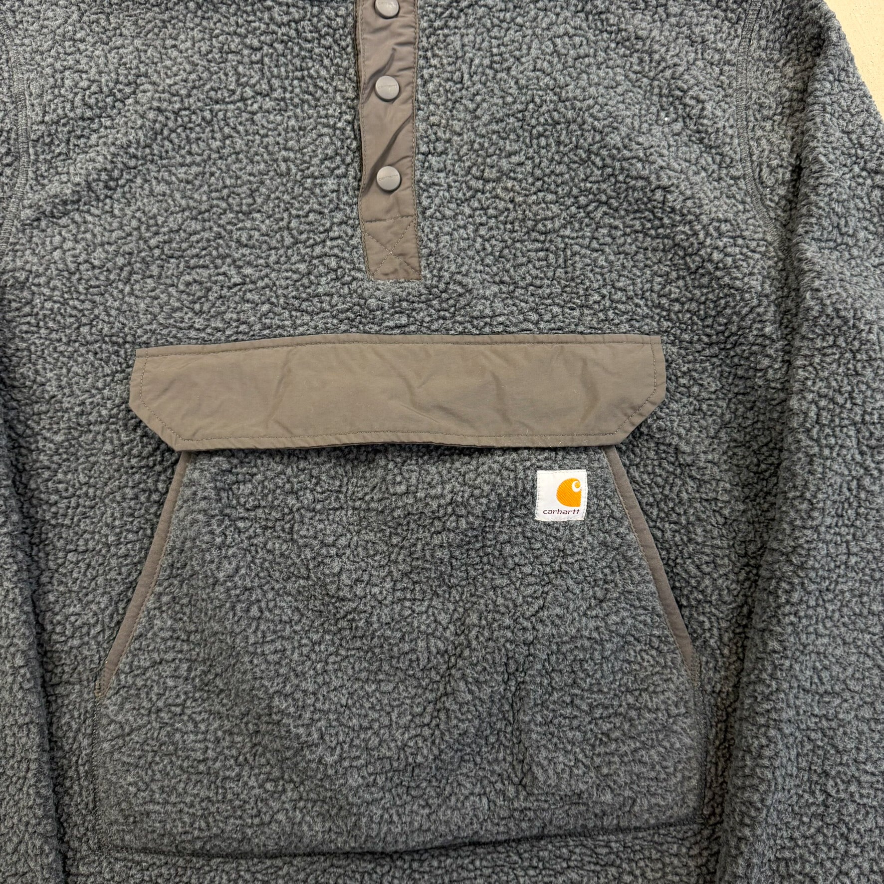 F- Carhartt Button Snap & Pocket Pullover Polar Fleece