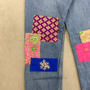 F- HOM Levi's 550 Hand Beaded Reworked Custom Jeans