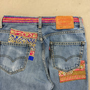 F- HOM Levi's 550 Hand Beaded Reworked Custom Jeans