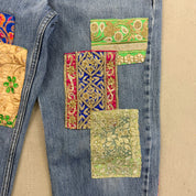 F- HOM Levi's 550 Hand Beaded Reworked Custom Jeans