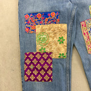 F- HOM Levi's 550 Hand Beaded Reworked Custom Jeans