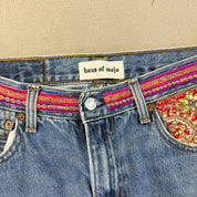 F- HOM Levi's 550 Hand Beaded Reworked Custom Jeans