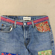 F- HOM Levi's 550 Hand Beaded Reworked Custom Jeans