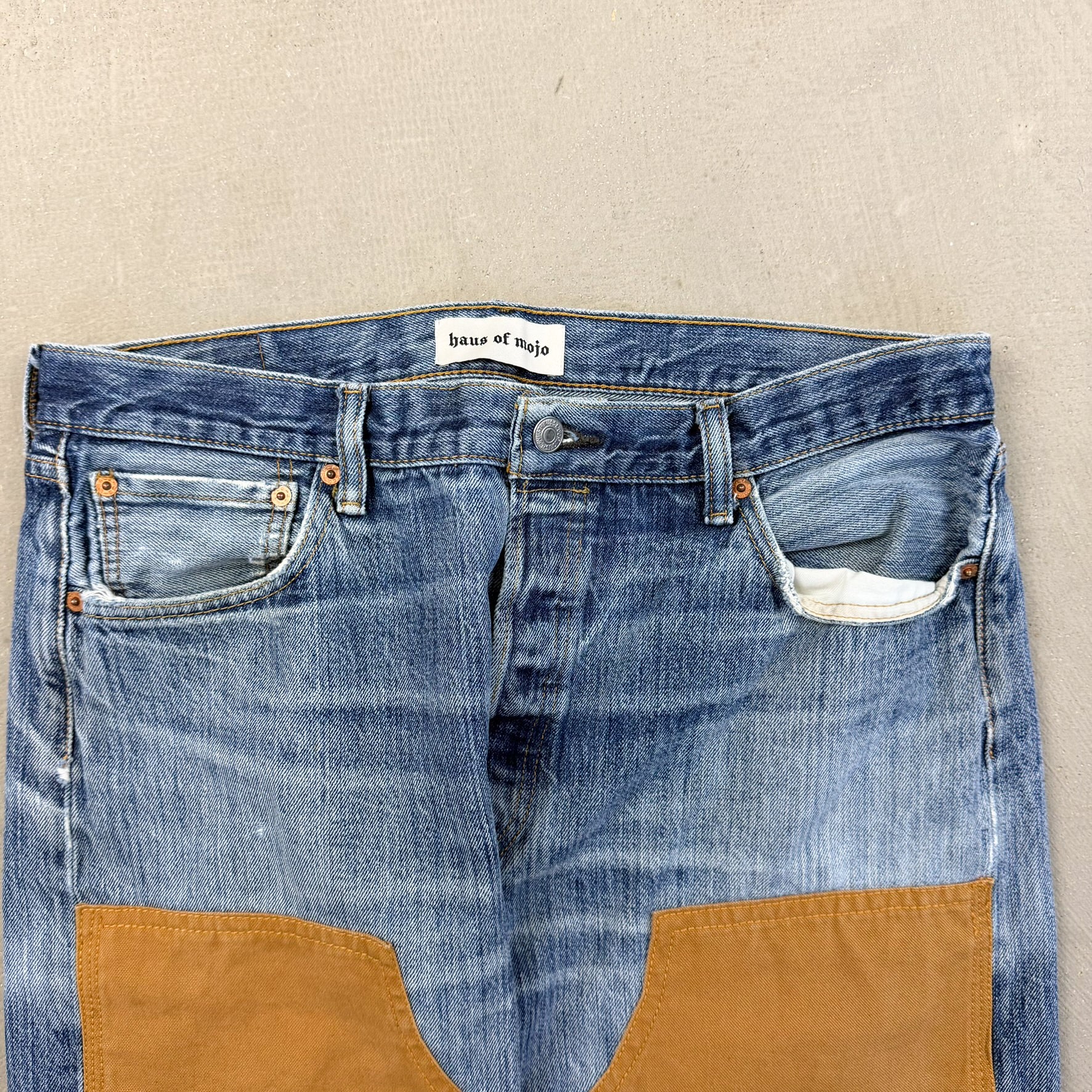 F- HOM Levi's 501 Twill Double Knees Reworked Custom Jeans