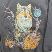 F- Vintage '98 Fox & Moon Made In USA Tultex Crewneck