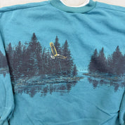 F- Vintage Bald Eagle Jumbo Print Henley Crewneck