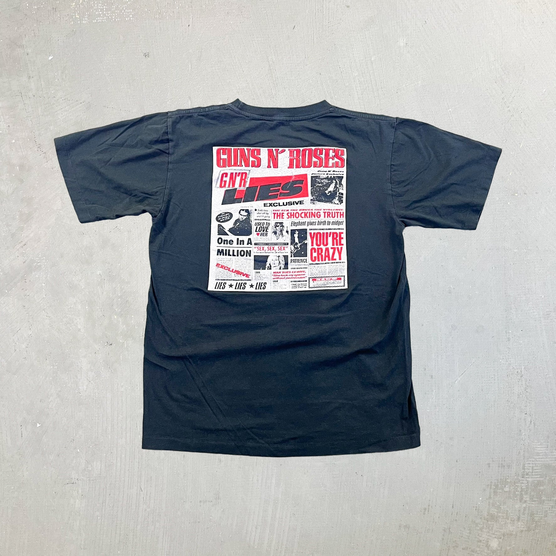 F- Vintage Guns & Roses Journal Article Picture Single Stitch Tee
