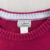 F- LL Bean Red Solid Color Knit Sweater