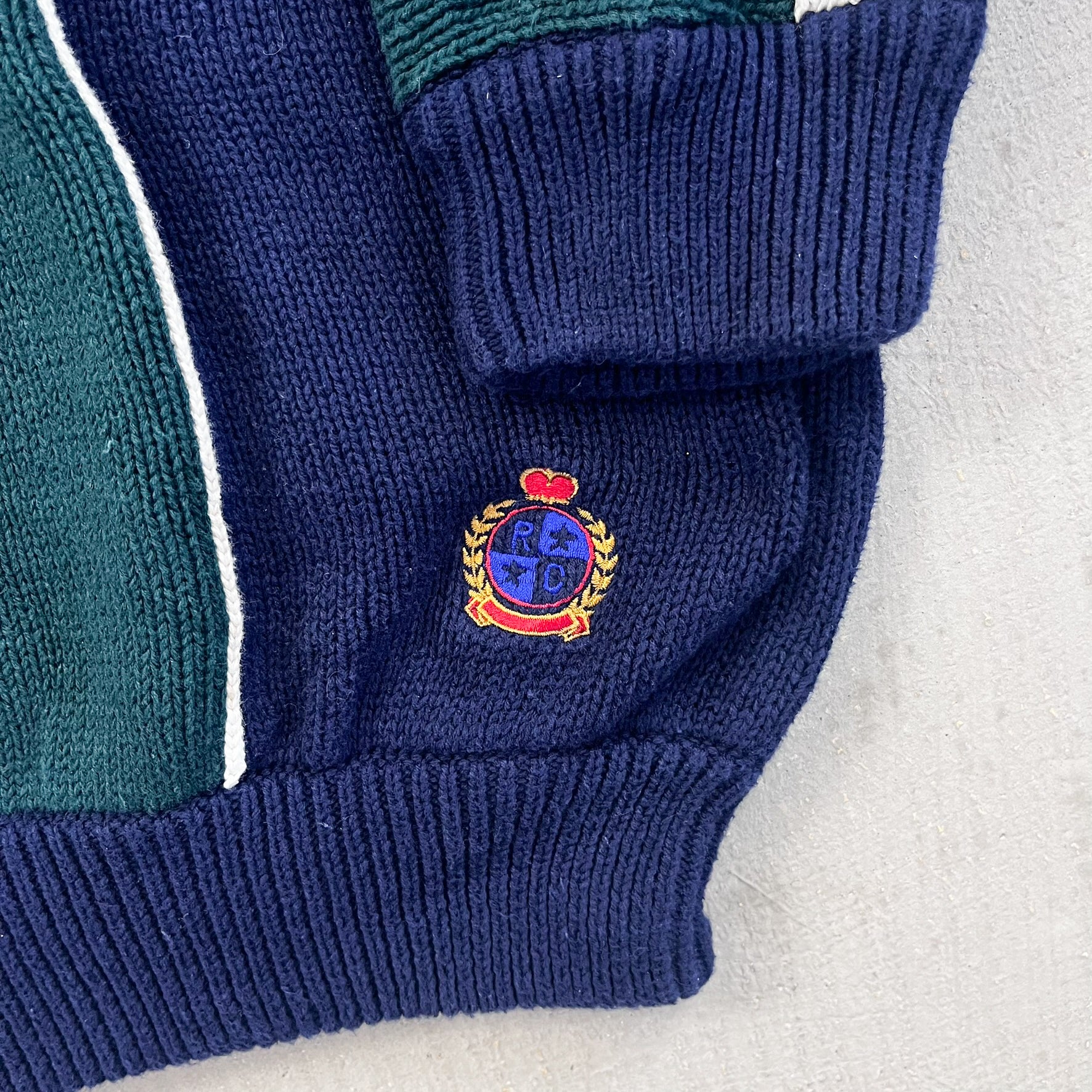 F- Ron Chereskin Color Block Knit Sweater