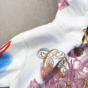 F- Vintage Christian Audigier Roses Tattoo Graphic Zip Up Hoodie