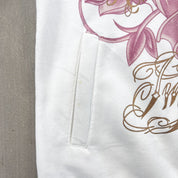 F- Vintage Christian Audigier Roses Tattoo Graphic Zip Up Hoodie